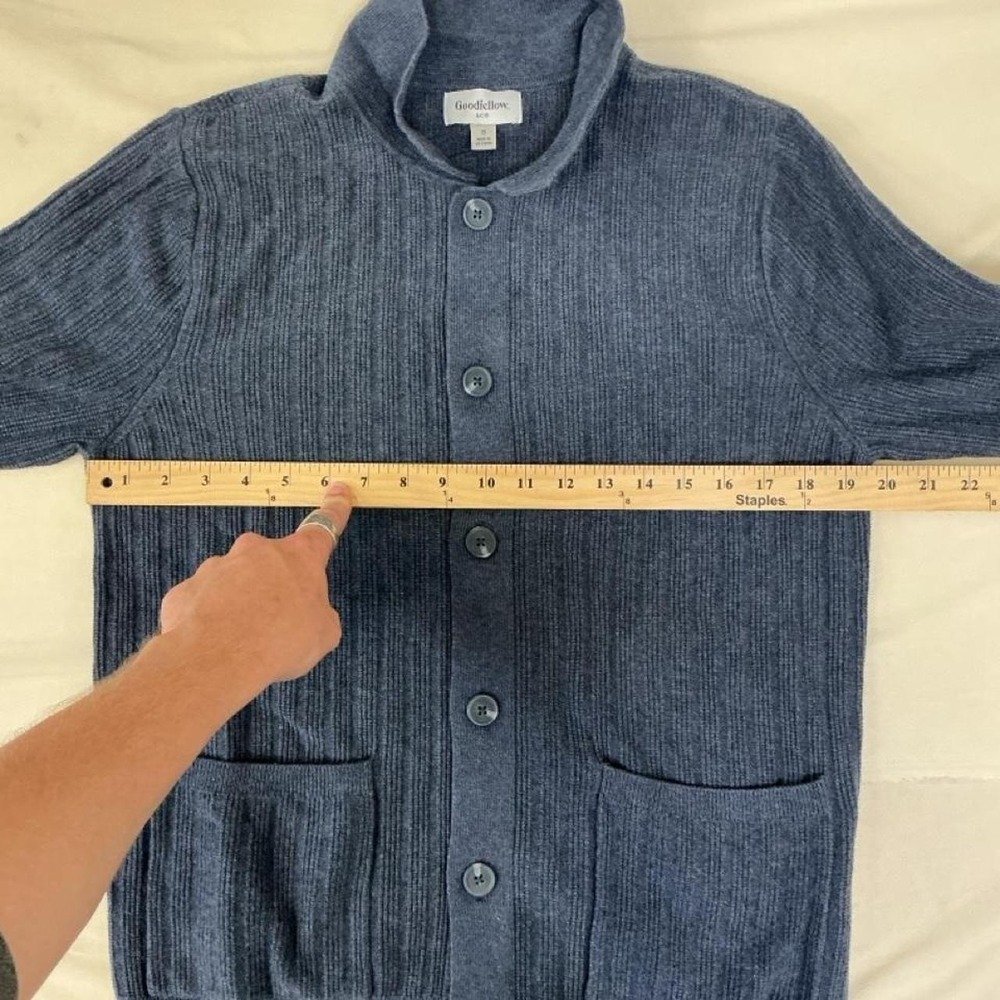 Goodfellow & Co. Men's Ribbed Collared Button Cardigan, Size Small. - Picture 4 of 6